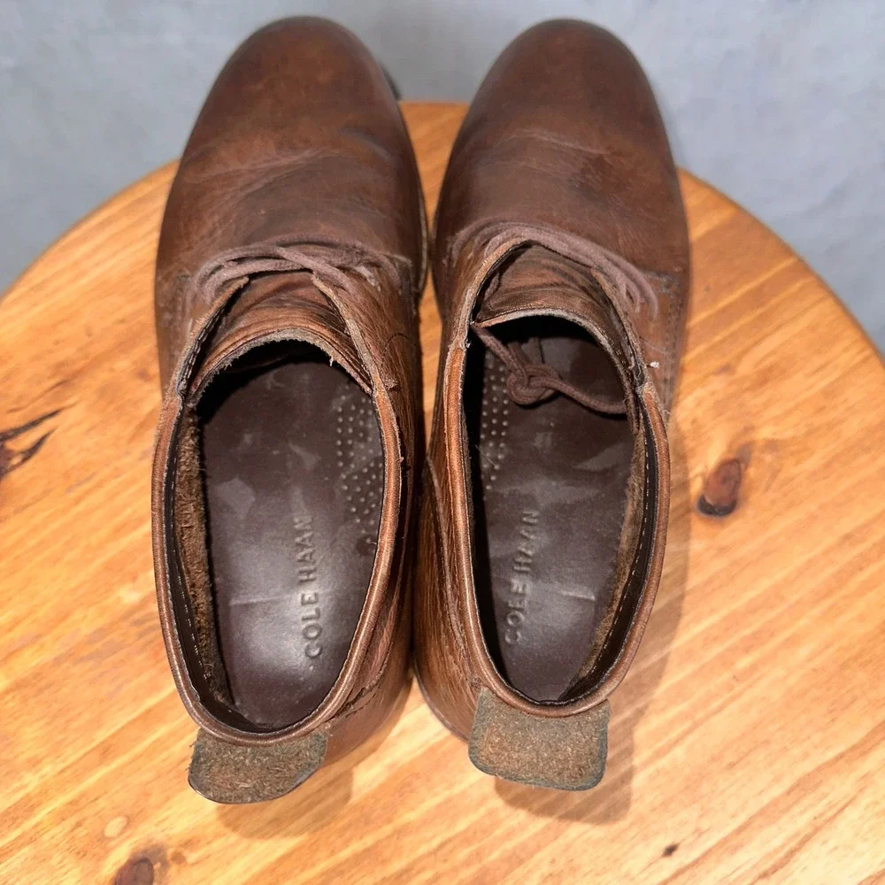 Cole Haan Chukka Boots Mens 10 M Brown Leather C11847 Good Lace Up Ankle Boot